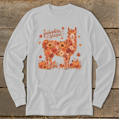 Fall Floral Llama Long Sleeve Tee