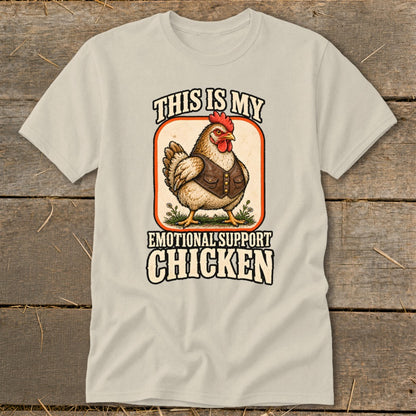 Chicken graphic with text "This is my emotional support chicken"