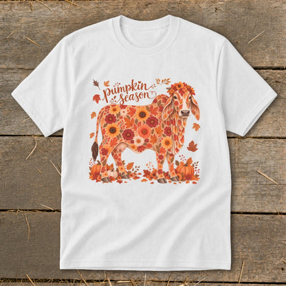 Fall Floral Brahman Cow Youth Tee