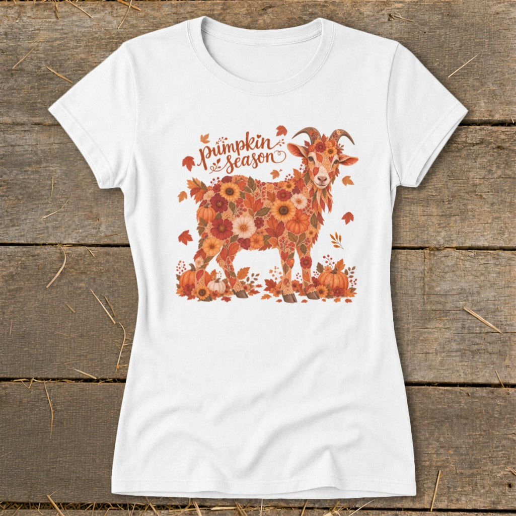 Fall Floral Goat Ladies Tee