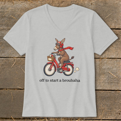 Off To Start a Brouhaha V-neck