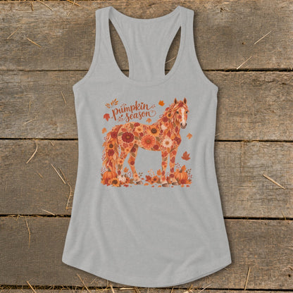 Fall Floral Horse Racerback Tank