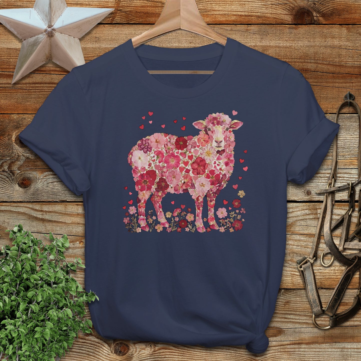 Floral Sheep Graphic Print Shirt Unique Design