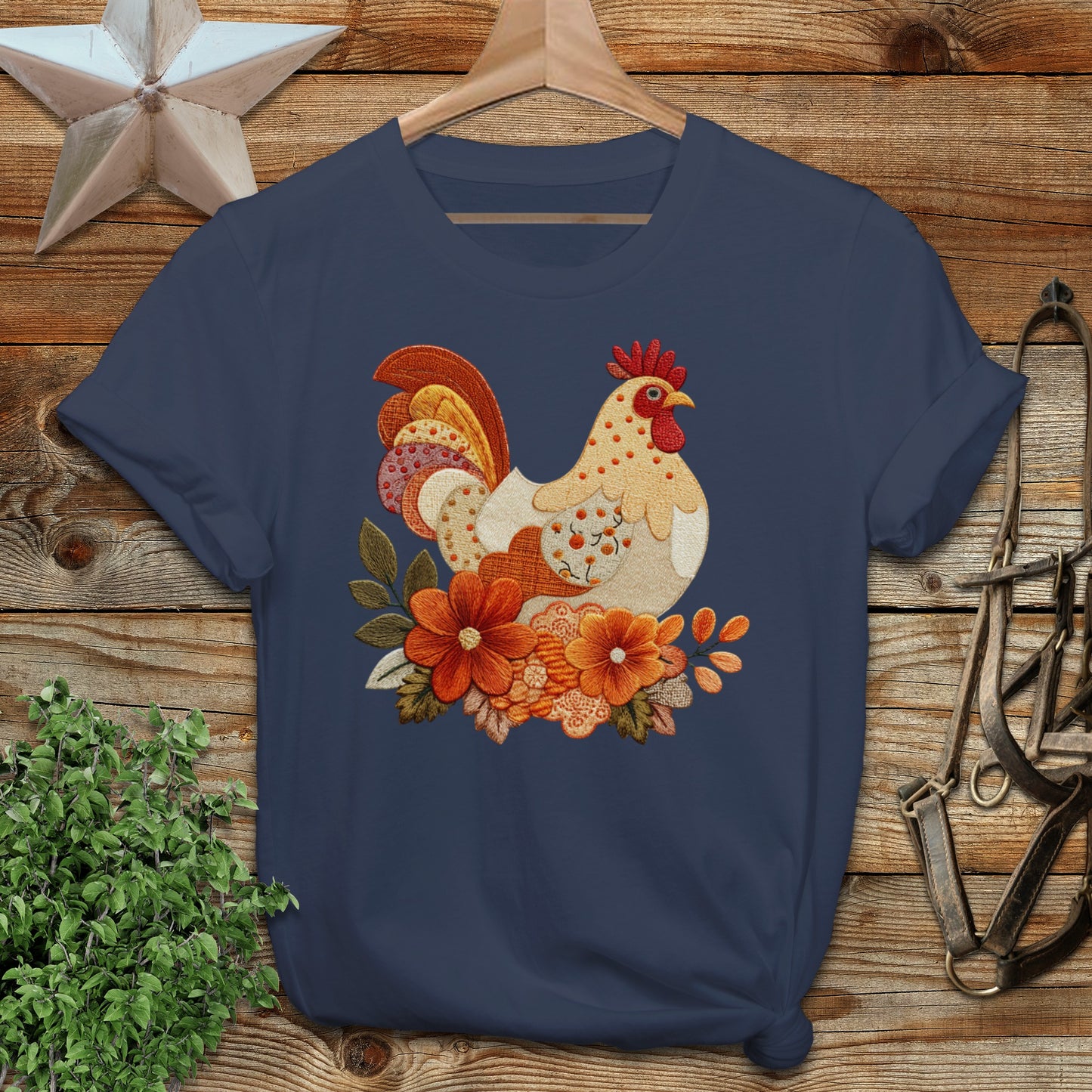 Vibrant Floral Rooster Graphic T-Shirt product