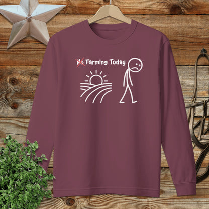 No Farming Today Sad Stick Figure Graphic Sweatshirt