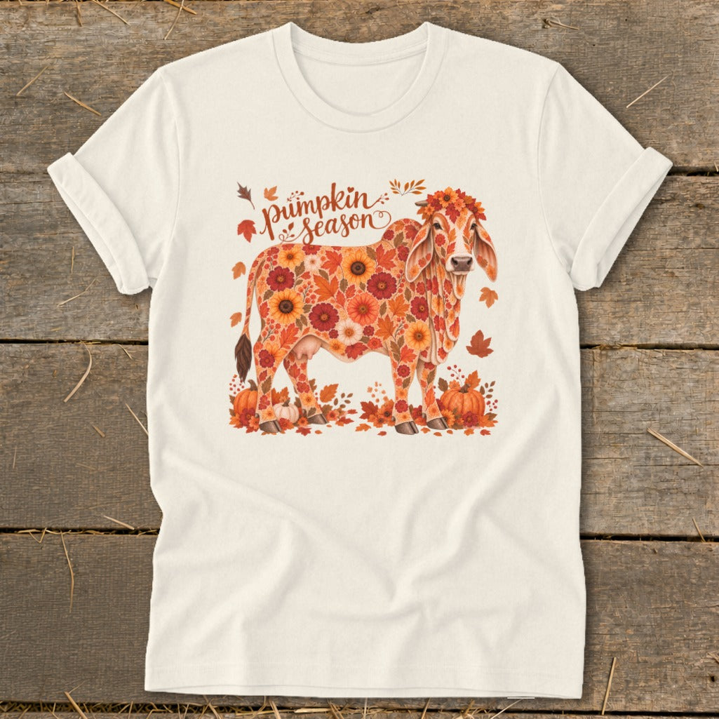 Fall Floral Brahman Cow Softstyle Tee