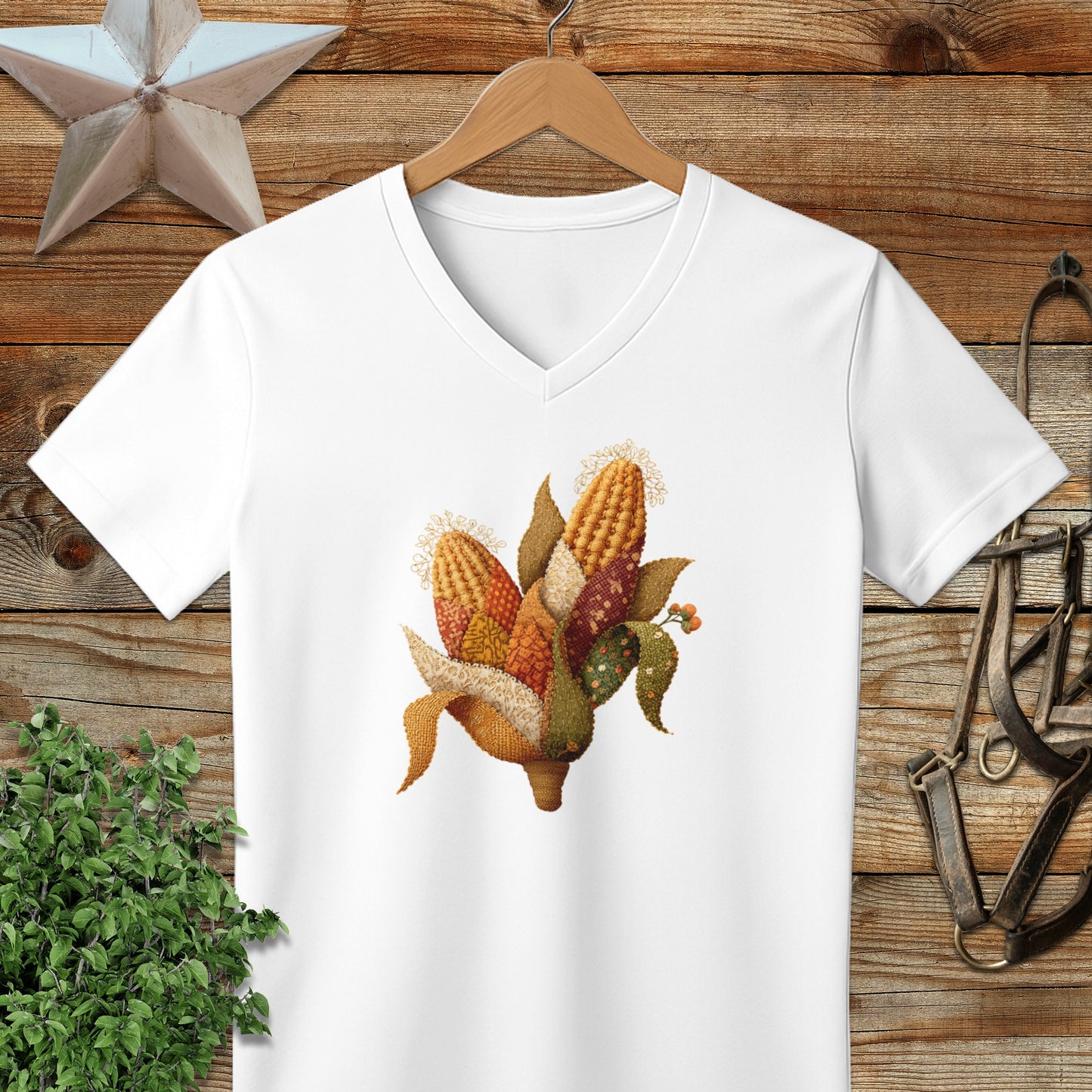 Festive Corn Design V-Neck Shirt Casual Wear product type