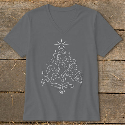 Elegant Sheep Tree V-neck