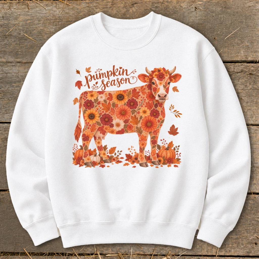 Fall Floral Cow Sweatshirt