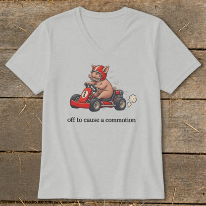 Off To Cause a Commotion V-neck