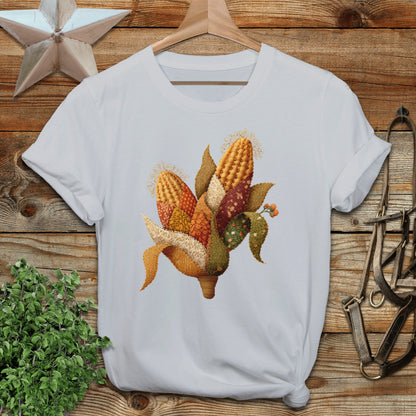 Colorful Autumn Corn Embroidery Design T-shirt product