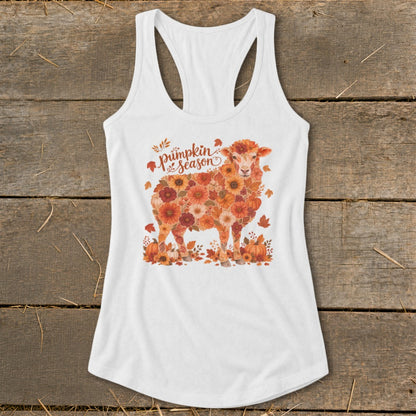 Fall Floral Sheep Racerback Tank