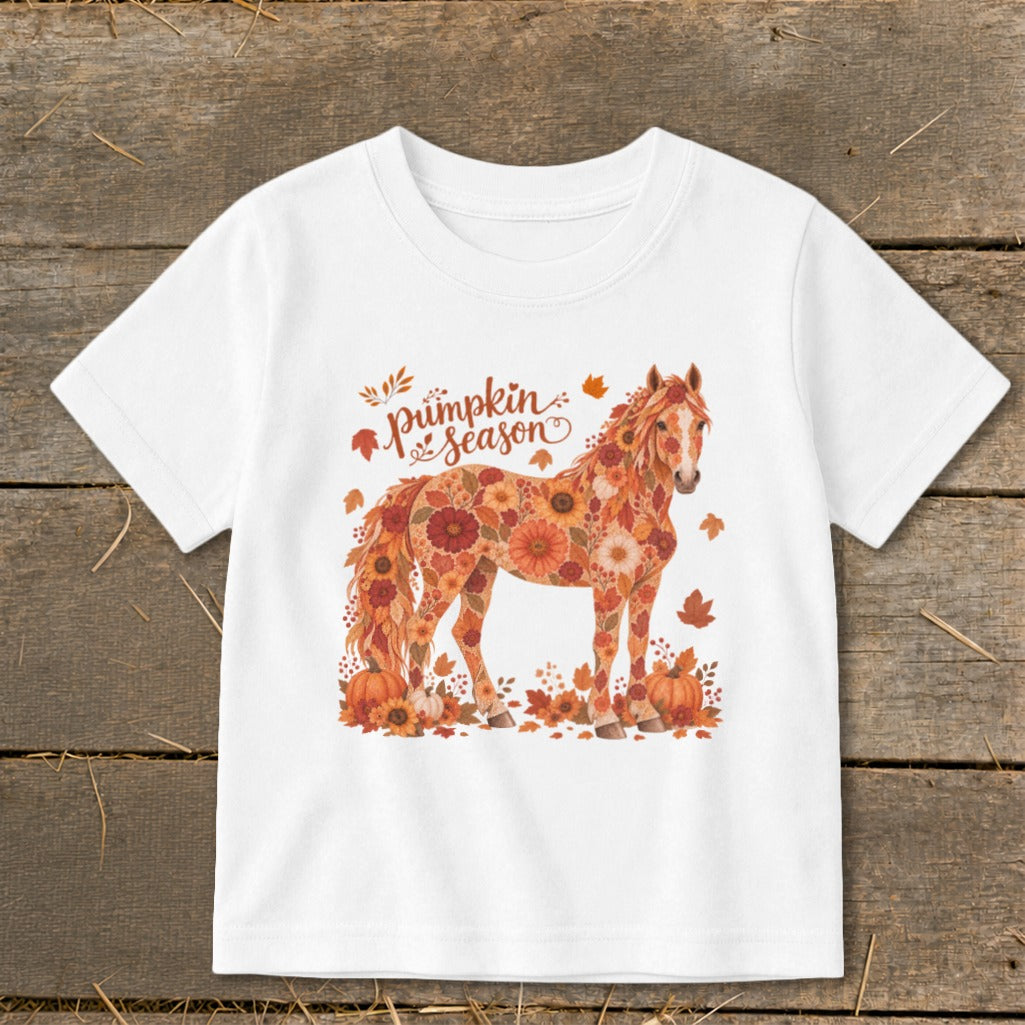 Fall Floral Horse Toddler Tee