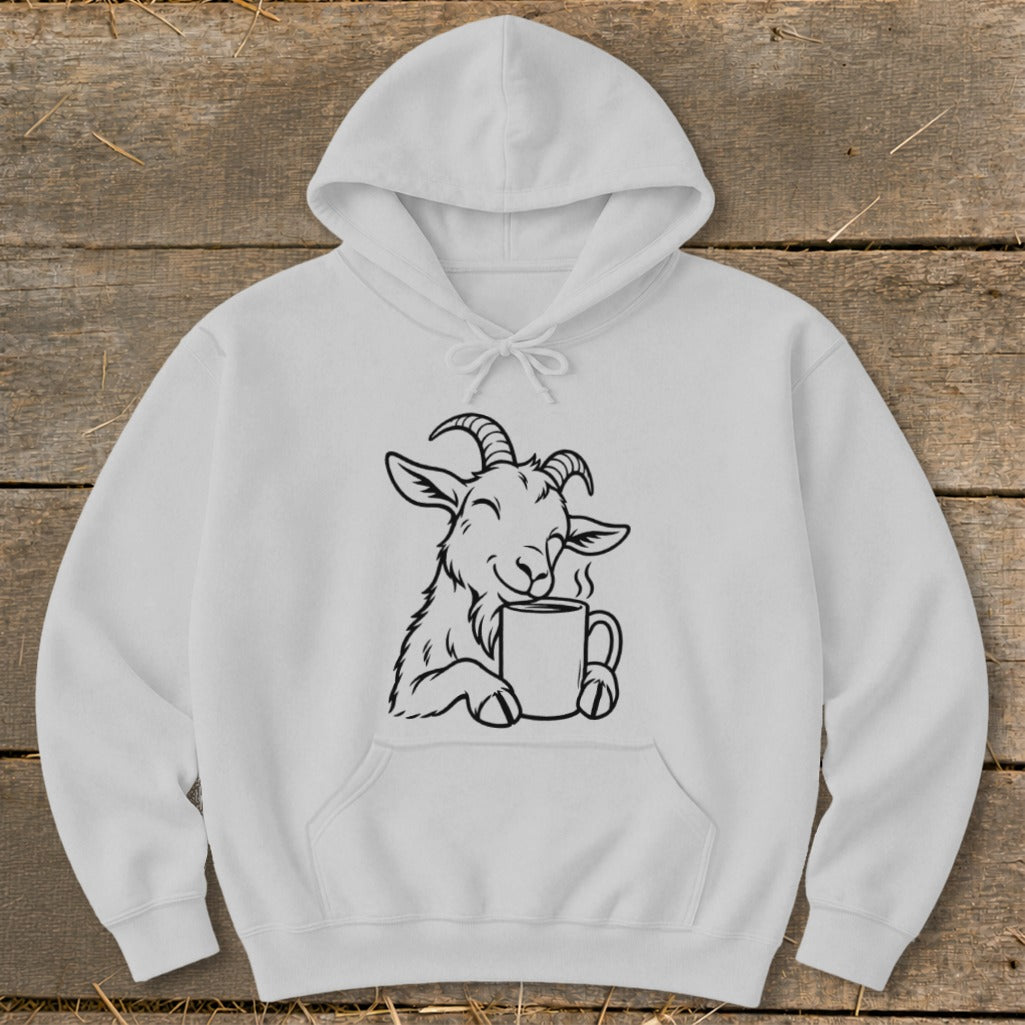 Morning Coffee Goat Hoodie