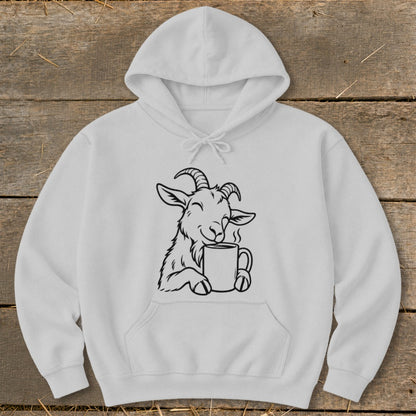 Morning Coffee Goat Hoodie