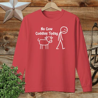 No Cow Cuddles Today Stick Figure Long Sleeve Shirt