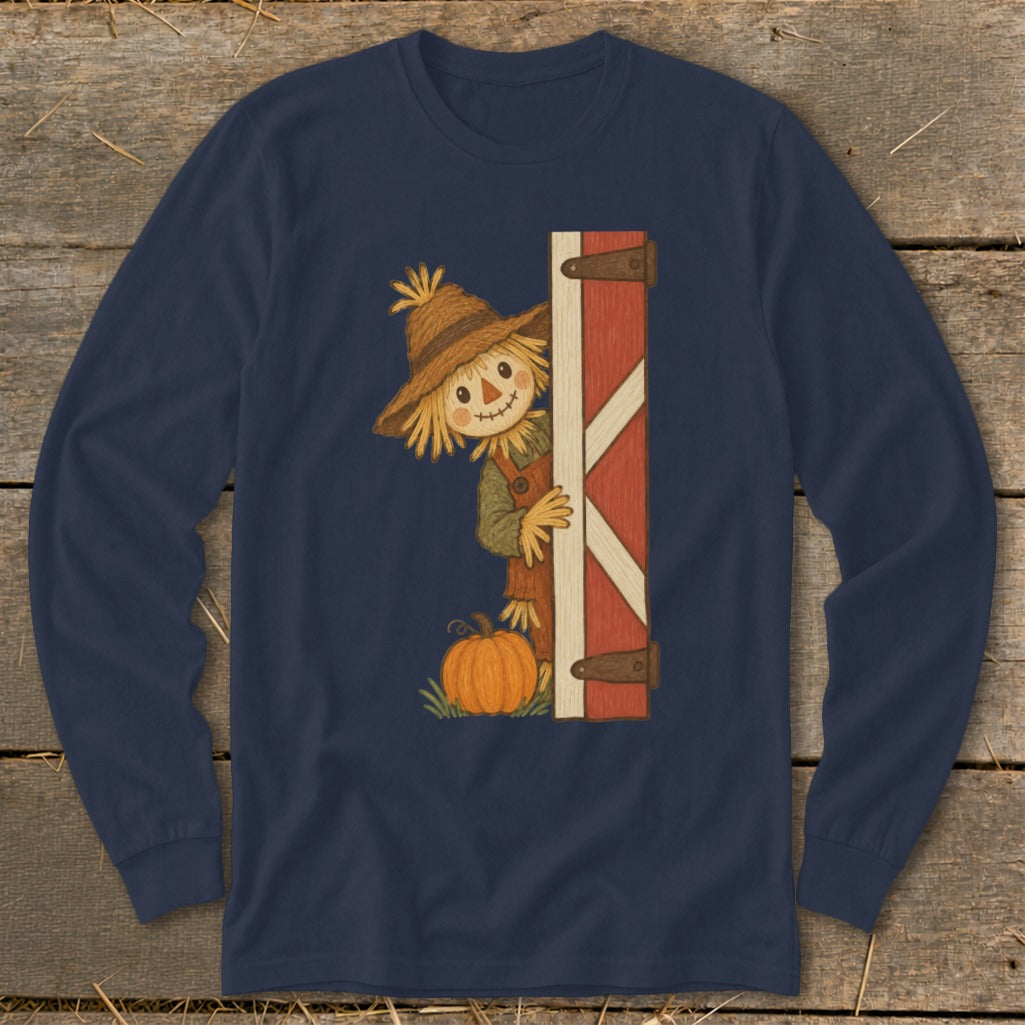 Peeking Scarecrow Long Sleeve Tee