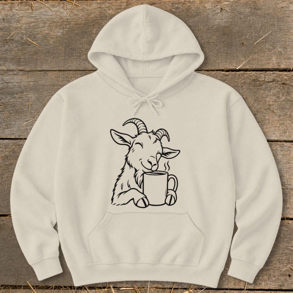 Morning Coffee Goat Hoodie