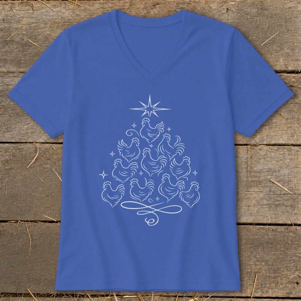 Elegant Chicken Tree V-neck