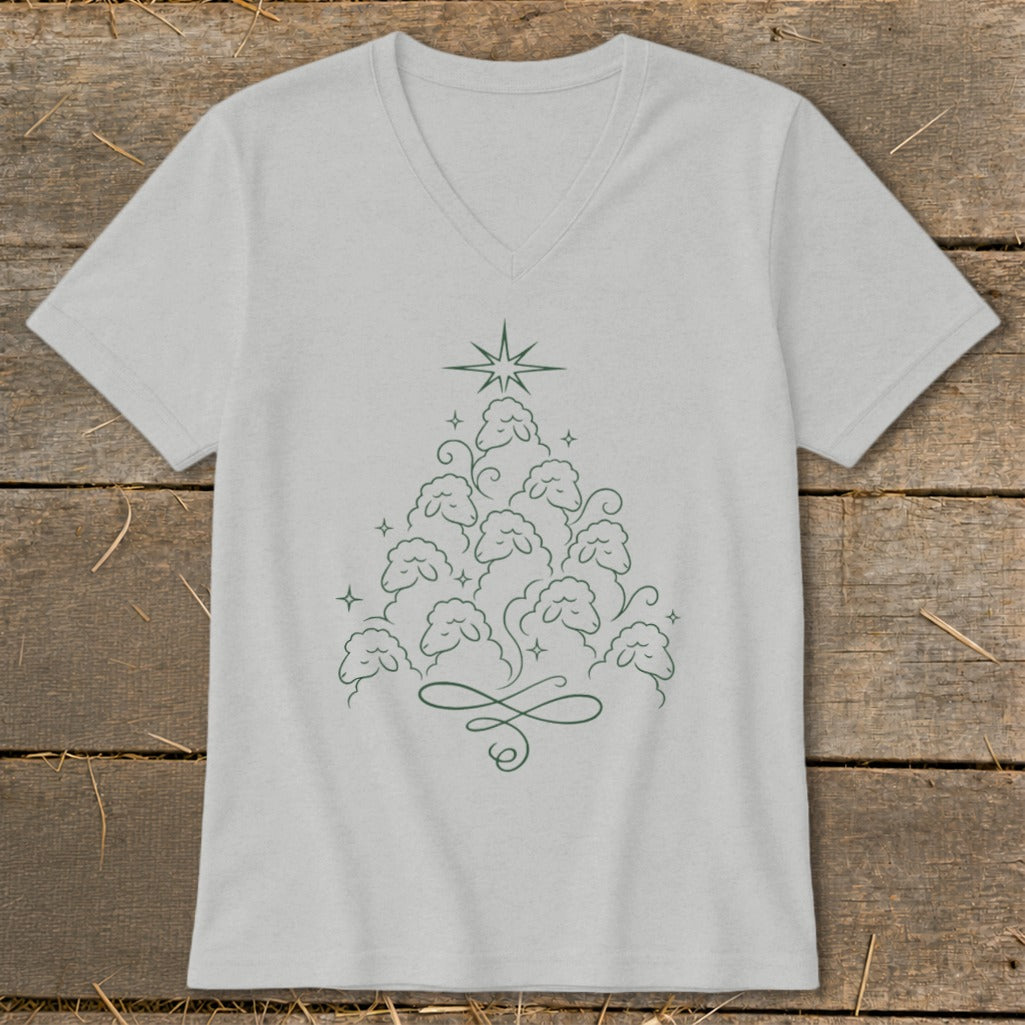 Elegant Sheep Tree V-neck