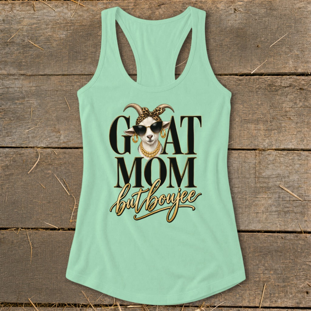 Goat Mom but Boujee Racerback Tank