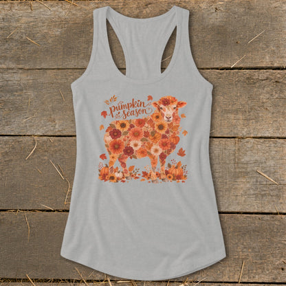 Fall Floral Sheep Racerback Tank