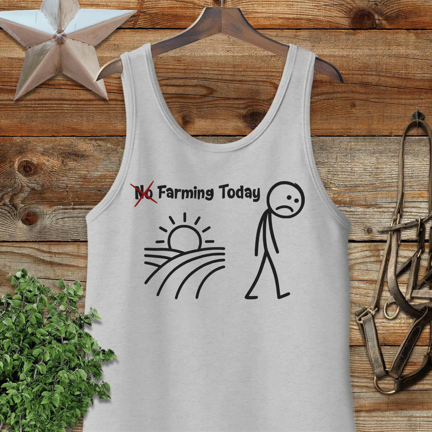 No Farming Today Sad Stick Figure Tank