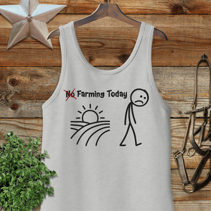 No Farming Today Sad Stick Figure Tank
