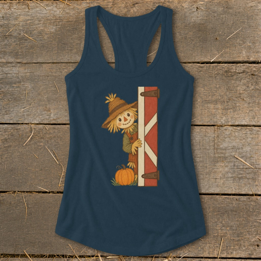 Peeking Scarecrow Racerback Tank