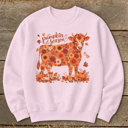 Fall Floral Cow Sweatshirt