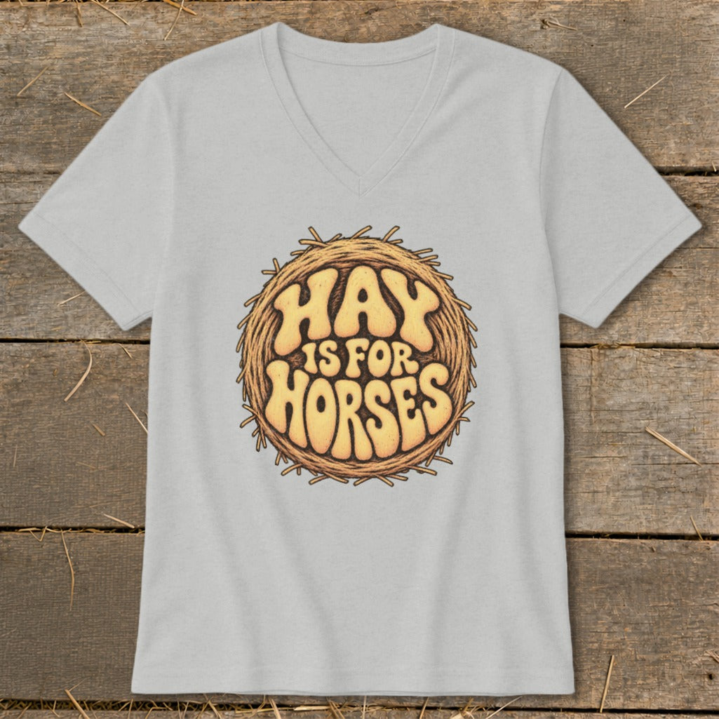 Hay Is For Horses Round Bale V-neck