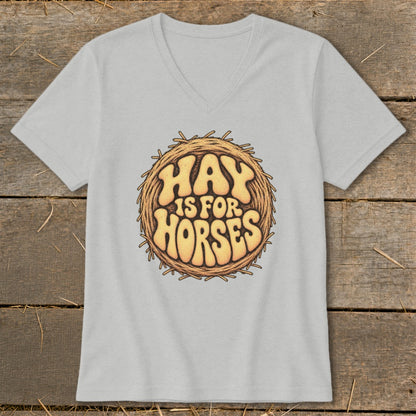 Hay Is For Horses Round Bale V-neck