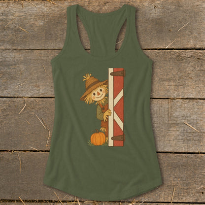 Peeking Scarecrow Racerback Tank