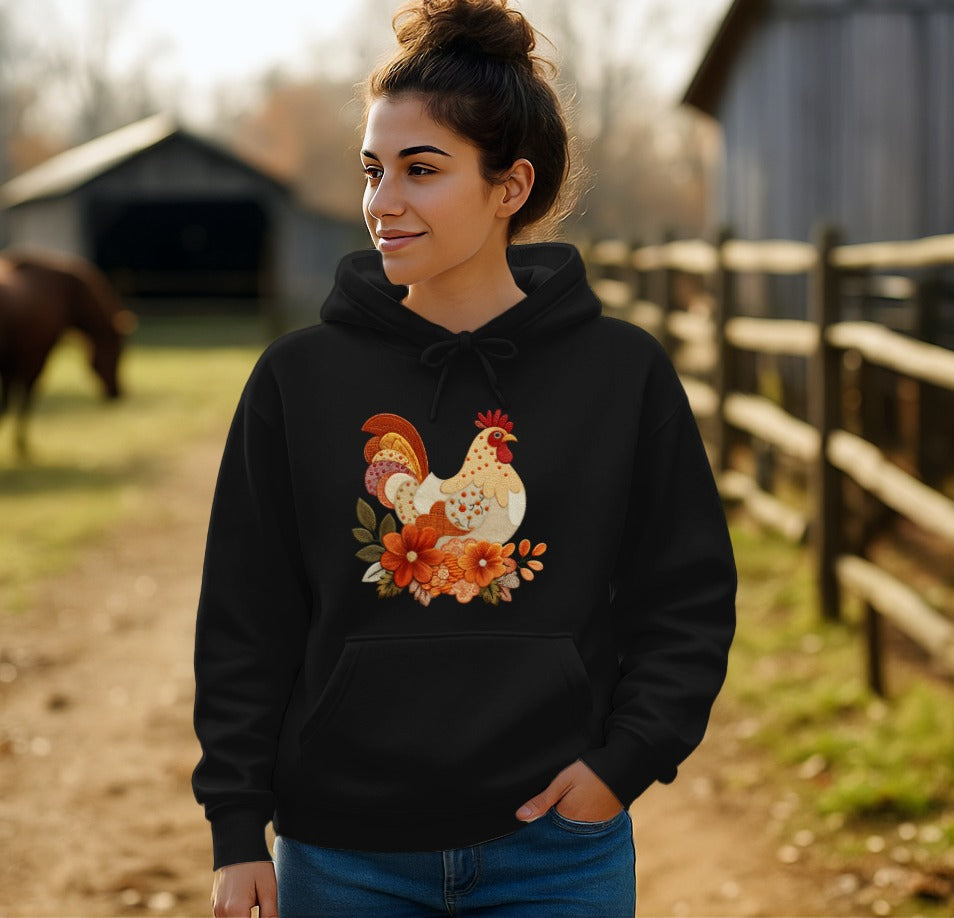 Colorful Rooster Print Graphic Long Sleeve Hoodie product