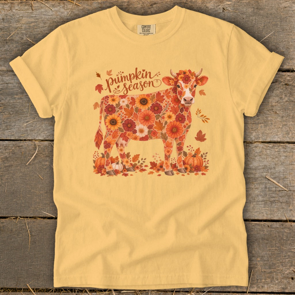 Fall Floral Cow Signature Tee