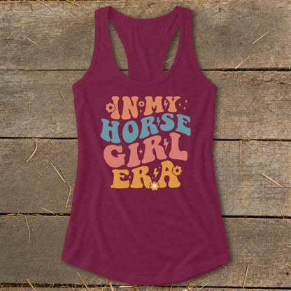 Maroon tank top with retro text "In My Horse Girl Era"