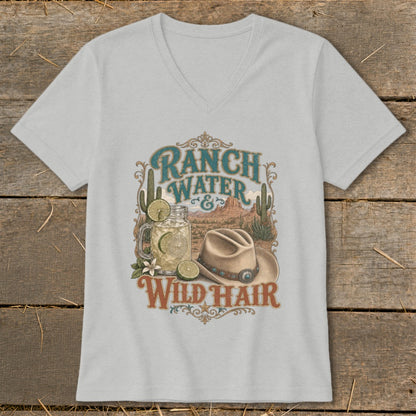Ranch Water Wild Hair graphic with desert scene, cowboy hat, and drink.