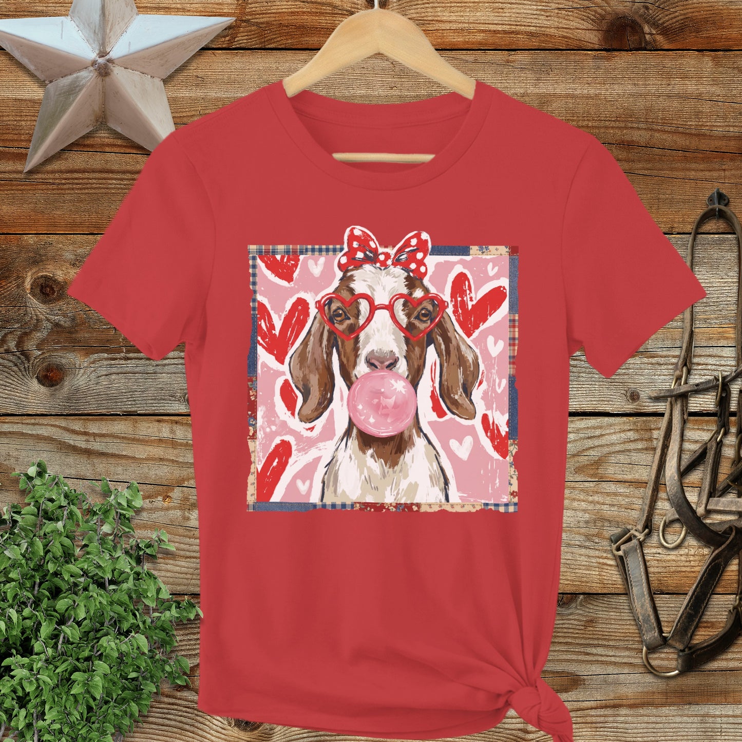 Whimsical Valentine - Floppy Ear Goat Ladies Tee