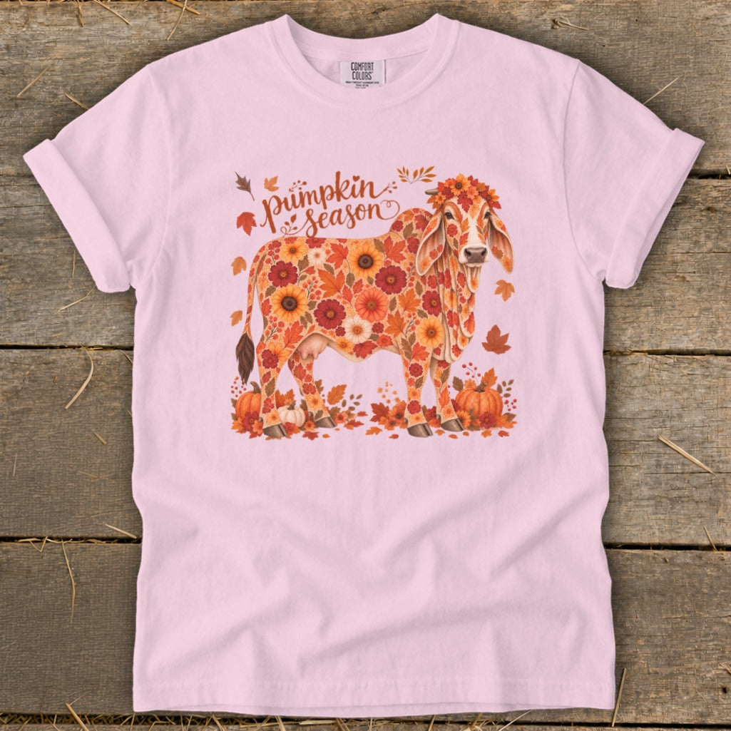 Fall Floral Brahman Cow Signature Tee