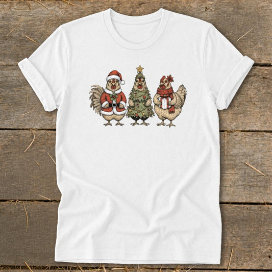 3 Chick Christmas Softstyle Tee - White