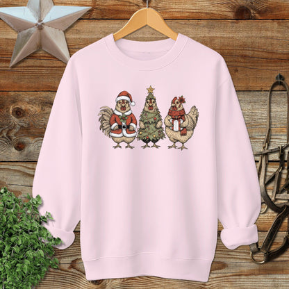 3 Chick Christmas Sweatshirt