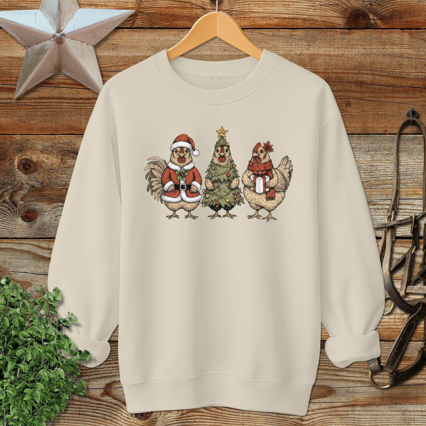 3 Chick Christmas Sweatshirt