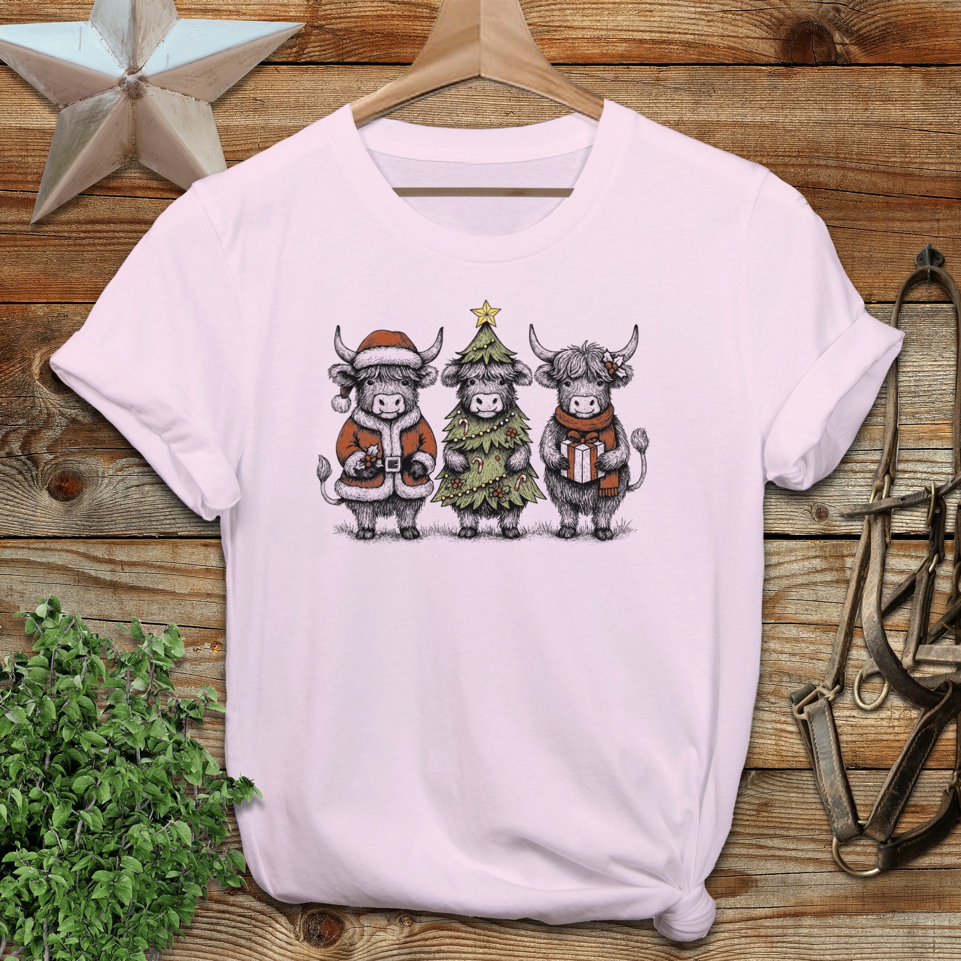 3 Cow Christmas Softstyle Tee