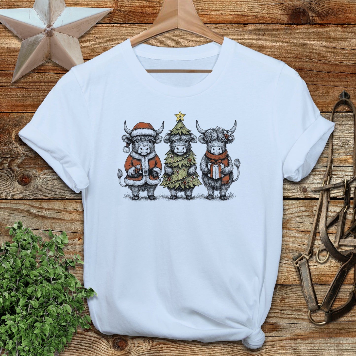 3 Cow Christmas Softstyle Tee