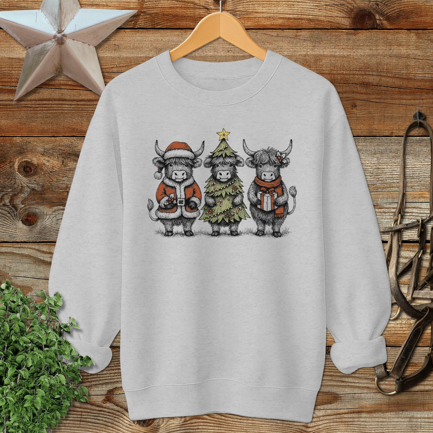 3 Cow Christmas Sweatshirt