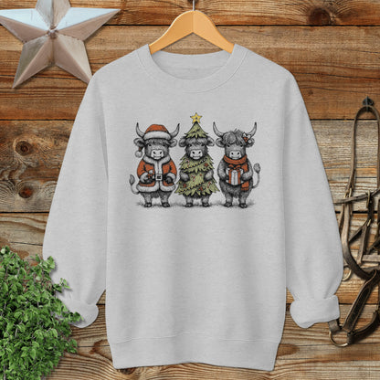 3 Cow Christmas Sweatshirt