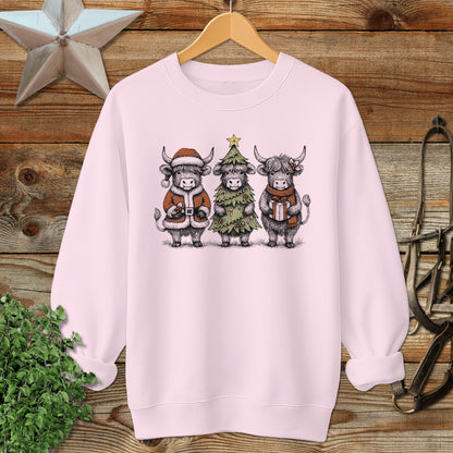 3 Cow Christmas Sweatshirt