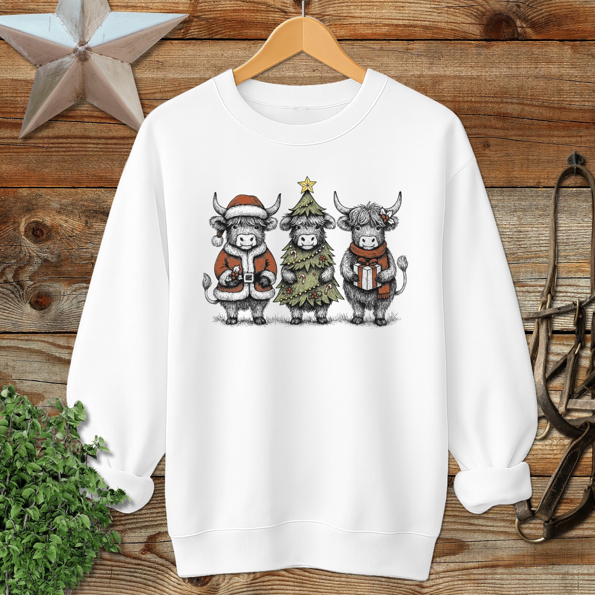 3 Cow Christmas Sweatshirt