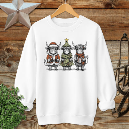 3 Cow Christmas Sweatshirt