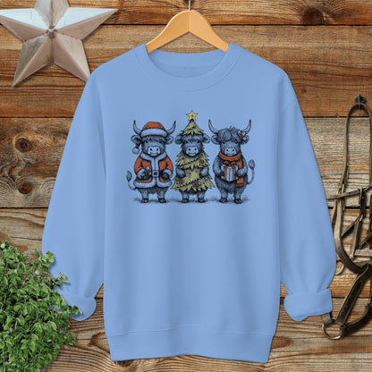 3 Cow Christmas Sweatshirt